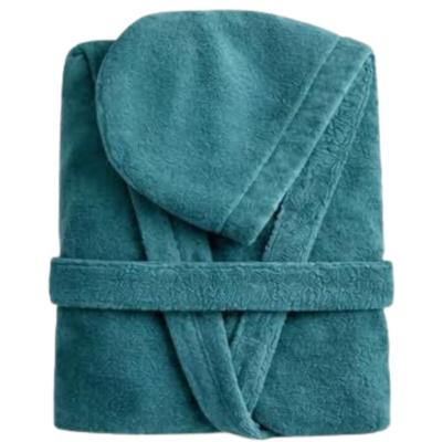 Happidea Accappatoio Uomo e Donna in Spugna di Cotone con Cappuccio Blu Pavone tg M