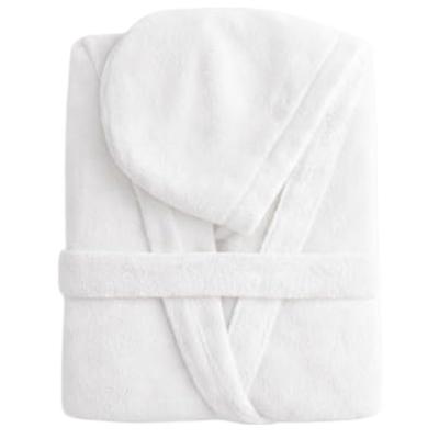 Happidea Accappatoio Uomo e Donna in Spugna di Cotone con Cappuccio Bianco tg L