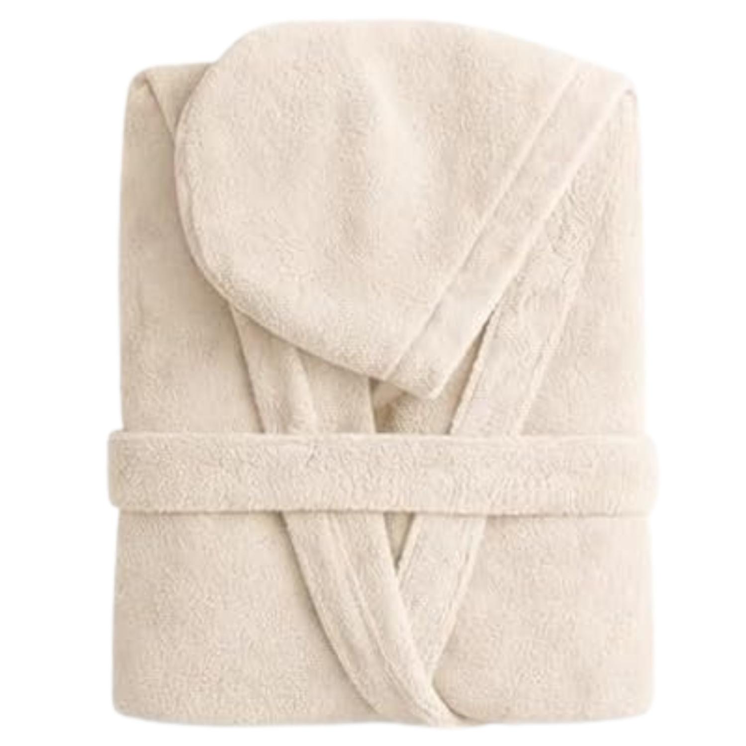 Happidea Accappatoio Uomo e Donna in Spugna di Cotone con Cappuccio Sand tg S