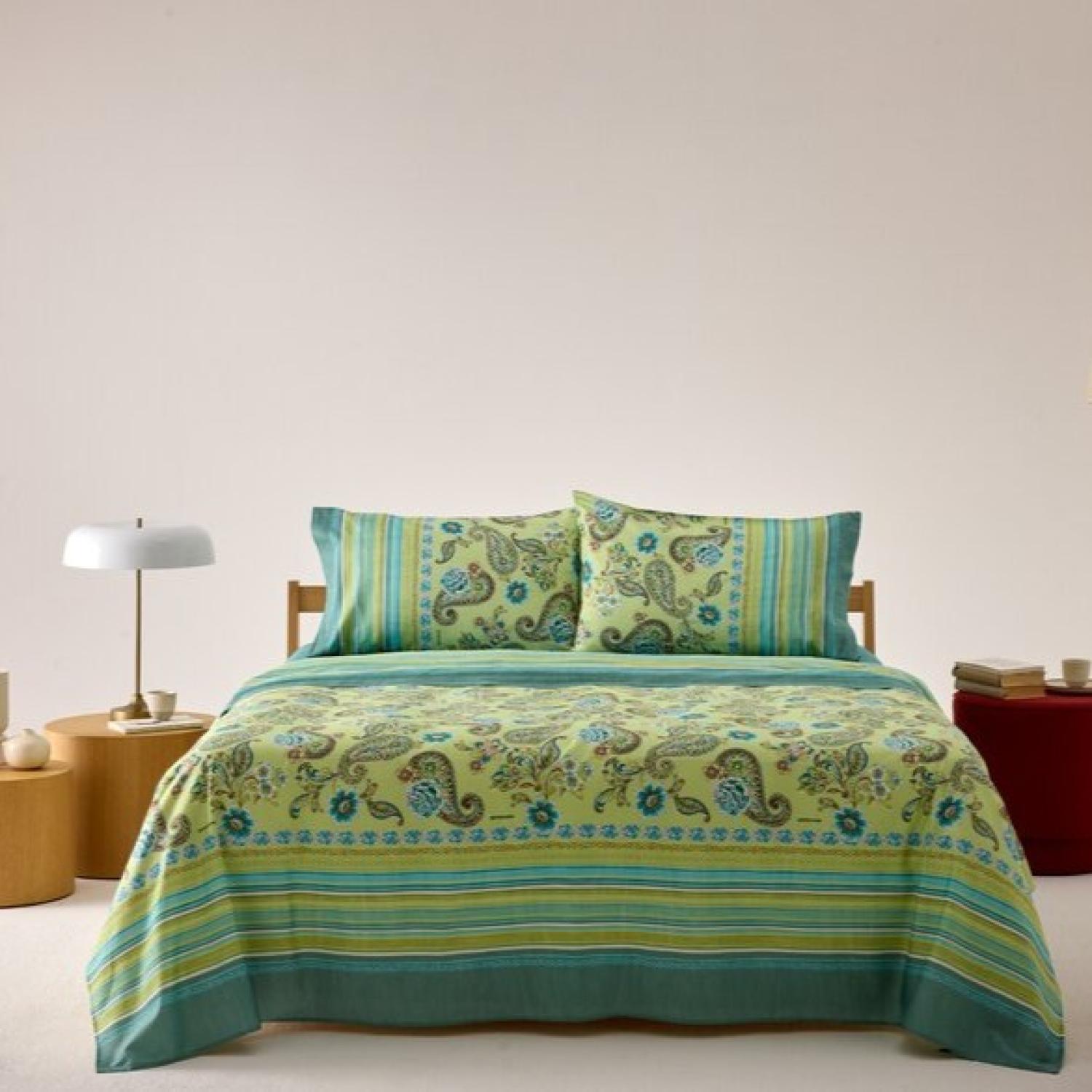 Bassetti Granfoulard Completo Lenzuola Copriletto Matrimoniale in Percalle Rapallo V1