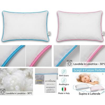 Perlarara Cuscino Bambino Culla 40x60 Cotone Trattamento Antiacaro Boy_