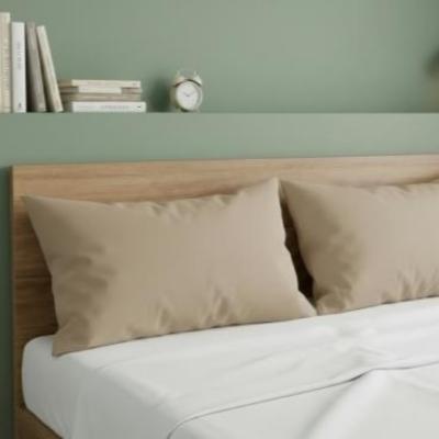 Perlarara Happidea Set 2 Federe in Cotone Tinta unita 50x80 cm Sabbia
