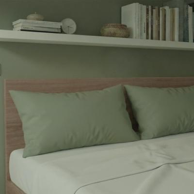 Perlarara Happidea Set 2 Federe in Cotone Tinta unita 50x80 cm Salvia