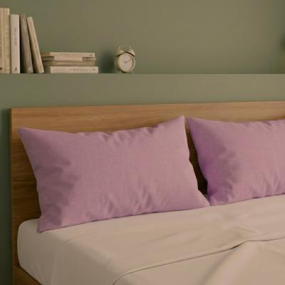 Perlarara Happidea Set 2 Federe in Cotone Tinta unita 50x80 cm Glicine
