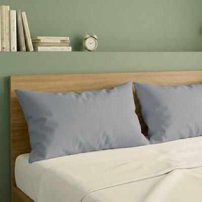 Perlarara Happidea Set 2 Federe in Cotone Tinta unita 50x80 cm Azzurro Polvere