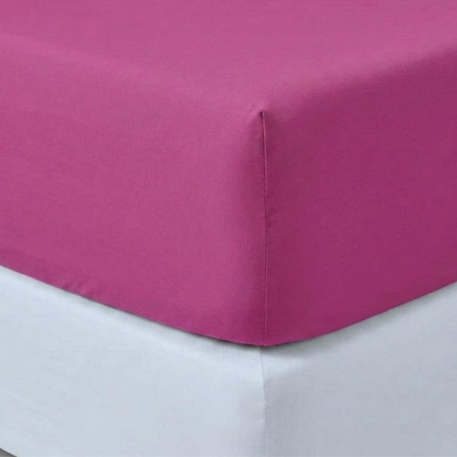 Perlarara Lenzuolo sotto con Angoli una piazza e mezza in Cotone 125x200 cm Ciclamino