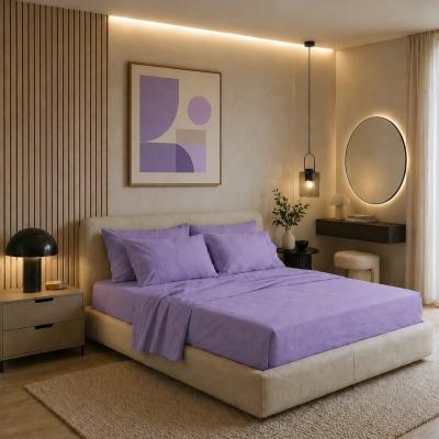 Perlarara Happidea Completo Letto Una Piazza e Mezza Cotone Tinta Unita Glicine
