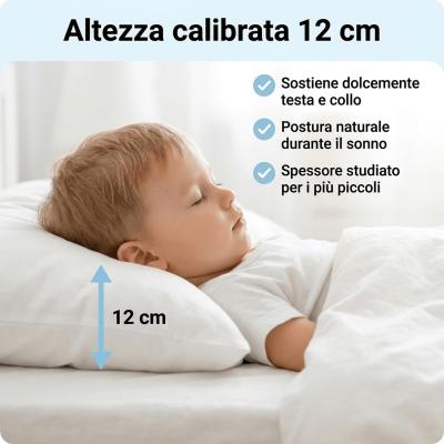 Perlarara - Cuscino Bambino da 2 a 5 Anni Morbido in Cotone 40x60 cm_