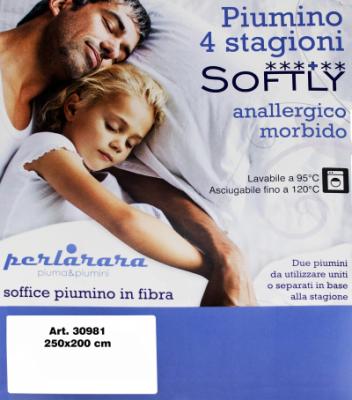 Perlarara Softly - Piumino in Fibra Matrimoniale 250x200 cm - 4 Stagioni_