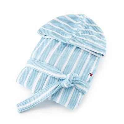 Tommy Hilfiger - Accappatoio in Spugna di Cotone Cap Cod, T1 Turchese Uomo Donna con Cappuccio M_