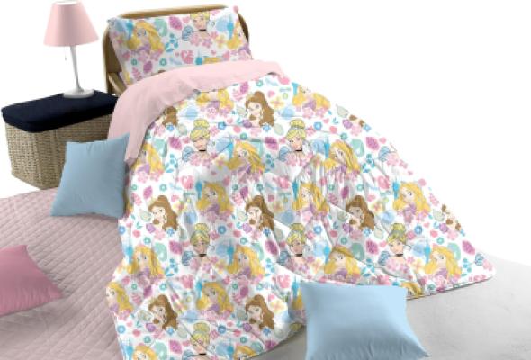 Disney Trapunta Invernale Princess in Cotone per Letto Singolo_