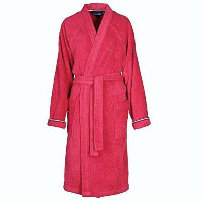 Tommy Hilfiger - Accappatoio in Spugna di Puro Cotone Kimono senza Cappuccio, Uomo Donna L Red