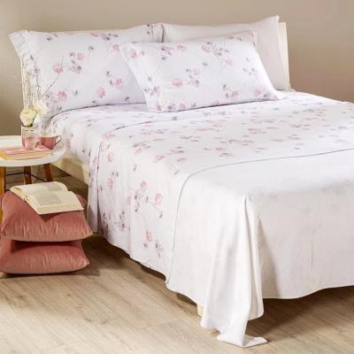 Caleffi Completo Letto Matrimoniale Flores Rosa Lenzuola Flanella Puro Cotone Antipilling_