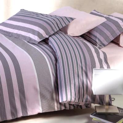 Mirabello Completo Letto Matrimoniale Flanellina Soft Pinstripe R03 Lenzuola Flanella Puro Cotone Antipilling