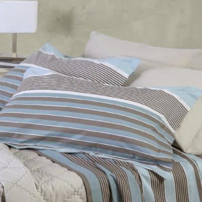 Mirabello Completo Letto Matrimoniale Flanellina Soft Pinstripe M56 Lenzuola Flanella Puro Cotone Antipilling