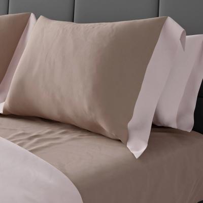 Cogal Bicolore Completo Letto Matrimoniale Due Piazze Rosa Confetto Lenzuola in Caldo Cotone Antipilling_