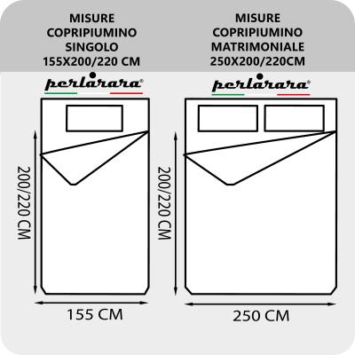 Perlarara Parure Copripiumino Matrimoniale in Caldo Cotone Bicolor - Laguna 130_