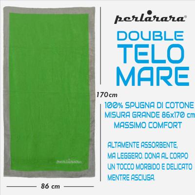 PERLARARA Telo Mare 85x170 cm, Telo da Bagno Cotone, Super assorbente Grigio Verde_