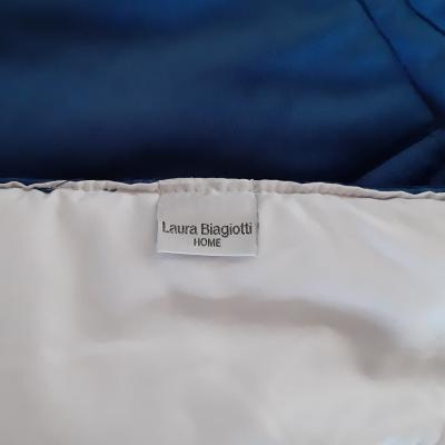 Laura Biagiotti Plaid Divano in Velluto, Aloe Blu Calda Coperta Imbottita 130x170 cm_