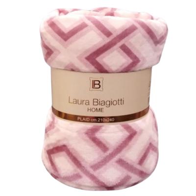 Laura Biagiotti Plaid Divano in Micropile, Aralia Rosa Calda Coperta 210x240 cm Morbida e Avvolgente