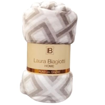 Laura Biagiotti Plaid Divano in Micropile, Aralia Grigio Calda Coperta 130x160 cm Morbida e Avvolgente