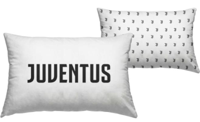 Juventus Federa Cuscino Culla Baby Ufficiale 40x60,  Regalo Neonato, Cotone Anallergico Bianco Juventus