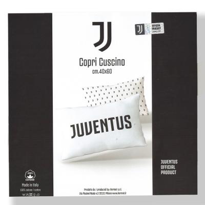 Juventus Federa Cuscino Culla Baby Ufficiale 40x60,  Regalo Neonato, Cotone Anallergico Bianco Juventus_