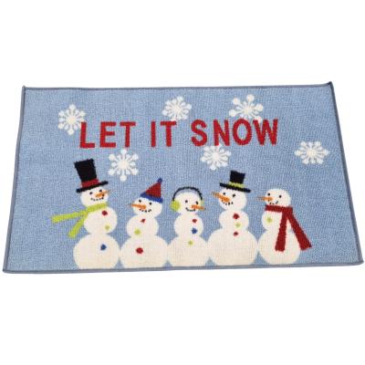 Perlarara - Tappeto Natale 'Let It Snow Celeste' 47x76 cm