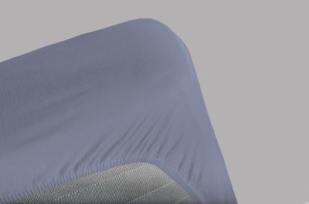 PERLARARA Lenzuolo Una Piazza e Mezza con Angoli, Lenzuolo Cotone Sotto 120x200 cm Elastic-Fit anche per Materasso Alto Smoke Blu_