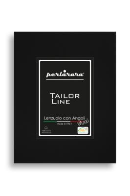 PERLARARA Lenzuolo Singolo con Angoli, Lenzuolo Cotone Sotto 90x200 cm Elastic-Fit anche per Materasso Alto Nero