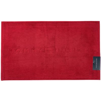 Tommy Hilfiger Tappeto Bagno Scendidoccia 50x80 cm 100% spugna di puro cotone lavabile in lavatrice Red