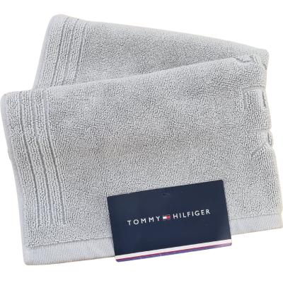 Tommy Hilfiger Tappeto Bagno Scendidoccia 50x80 cm 100% spugna di puro cotone lavabile in lavatrice Silver_