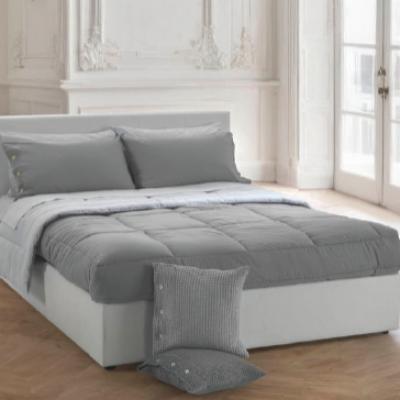 Bellora Trapunta Matrimoniale Invernale Molto Calda in Puro Percalle di cotone 100%, Piumone Letto Matrimoniale Percolours 70n Grigio