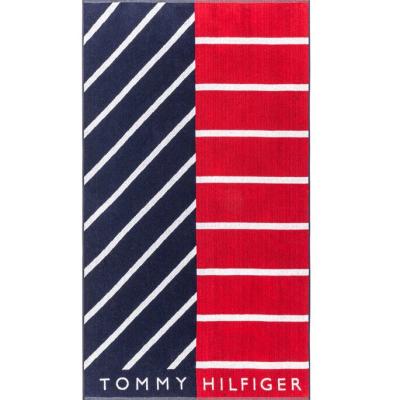 Tommy Hilfiger Telo Mare in Spugna di Cotone Cinigliato - Captain