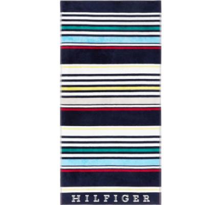 Tommy Hilfiger Telo Mare in Spugna di Cotone Cinigliato - Athletic Navy