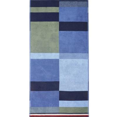 Tommy Hilfiger Telo Mare in Spugna di Cotone Cinigliato - Dyed Blue