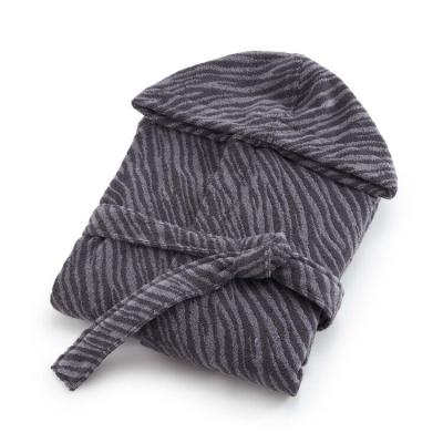 Bassetti Accappatoio Spugna con Cappuccio in Cotone Jacquard Wild, Accappatoi Uomo Donna L_