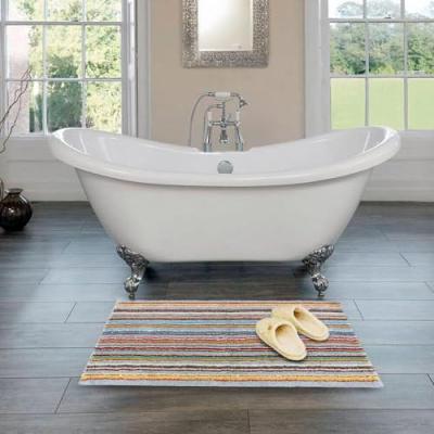 Perlarara Tappeto Bagno Astrid 55X120 Cm In Cotone Grigio_