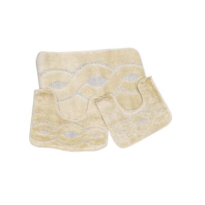 PERLARARA - Tappeto Bagno Antiscivolo Lavabile Infinity Tris 3 pezzi - Tappeto a fondo Antiscivolo Beige_