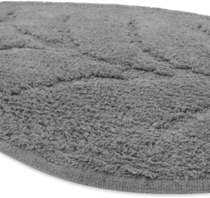 Perlarara Tappeto Bagno Leaf 55X110 Cm In Cotone Antracite Leaf_