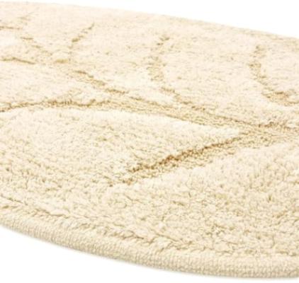 Perlarara Tappeto Bagno Leaf 55X110 Cm In Cotone Beige Leaf_