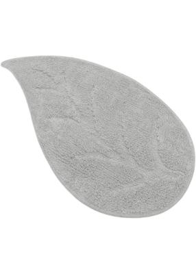 Perlarara Tappeto Bagno Leaf 55X110 Cm In Cotone Grigio Leaf_