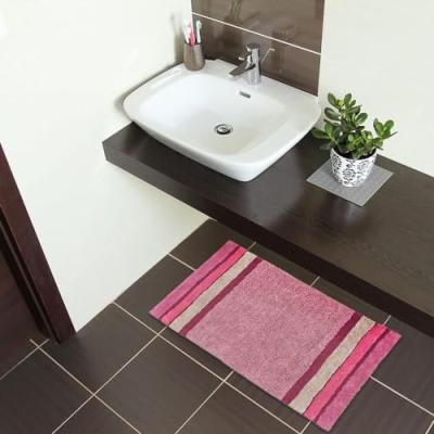 Perlarara Tappeto Bagno Merida 55X90 Cm In Cotone Fucsia_