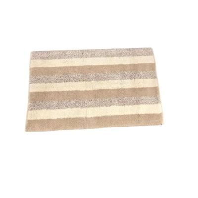 Perlarara Tappeto Bagno Stripes 55X80 Cm In Cotone Beige_