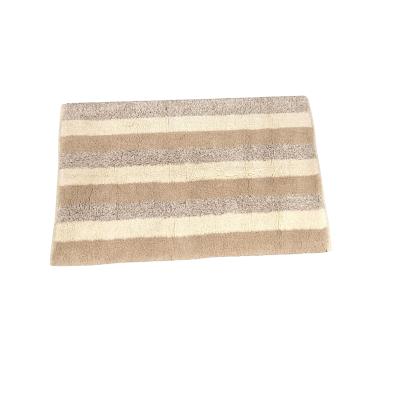 Perlarara Tappeto Bagno Stripes 65X130 Cm In Cotone Beige_