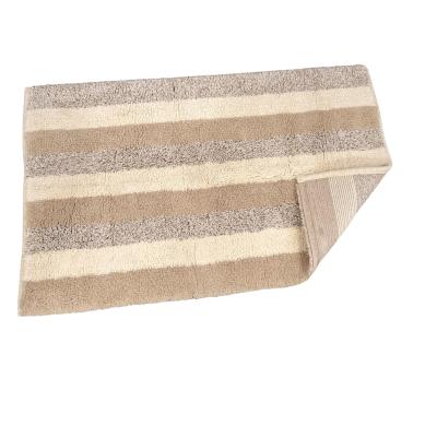 Perlarara Tappeto Bagno Stripes 65X130 Cm In Cotone Beige_