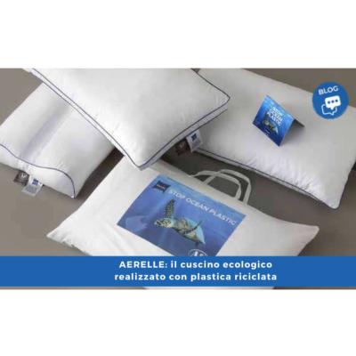 Demaflex Cuscino Letto Taorminato in fibra riciclata Aerelle Blu con soffietto_