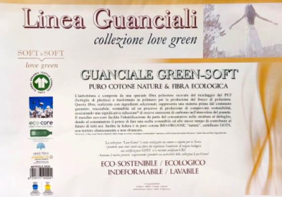 Perlarara Guanciale Cuscino Letto Ecologico Green Soft  Sostegno Classico federa in Cotone Naturale_