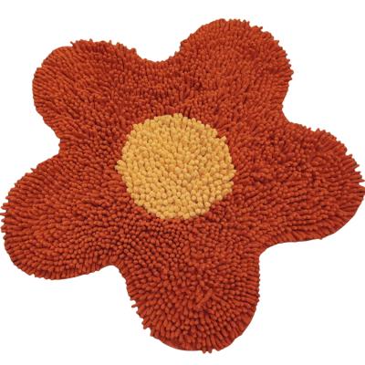 Perlarara Tappeto Bagno Daisy 60X60 Cm In Cotone Arancio_