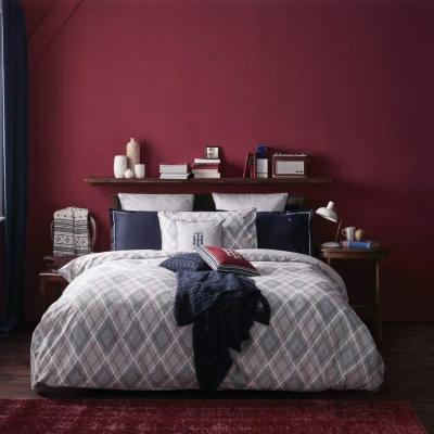 Tommy Hilfiger Parure lenzuola Matrimoniale in raso di cotone - Grey-Clark